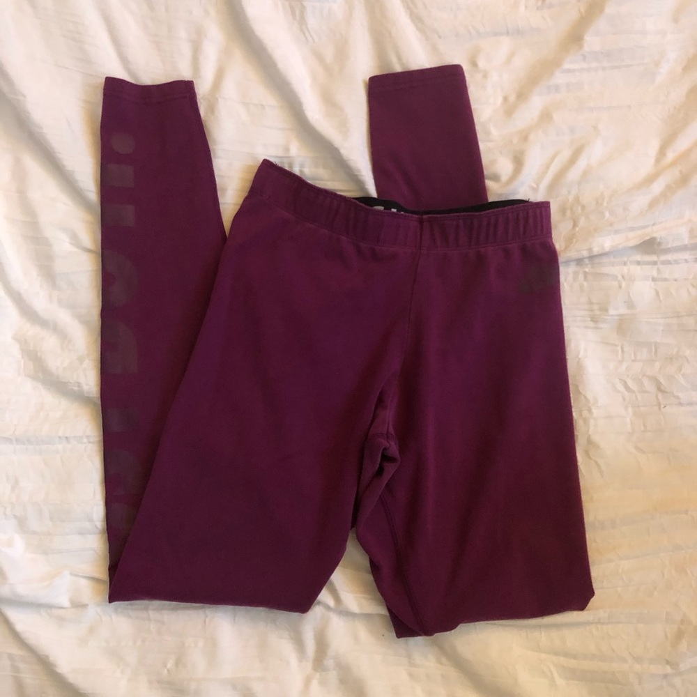 nike purple just do it logo pants size small